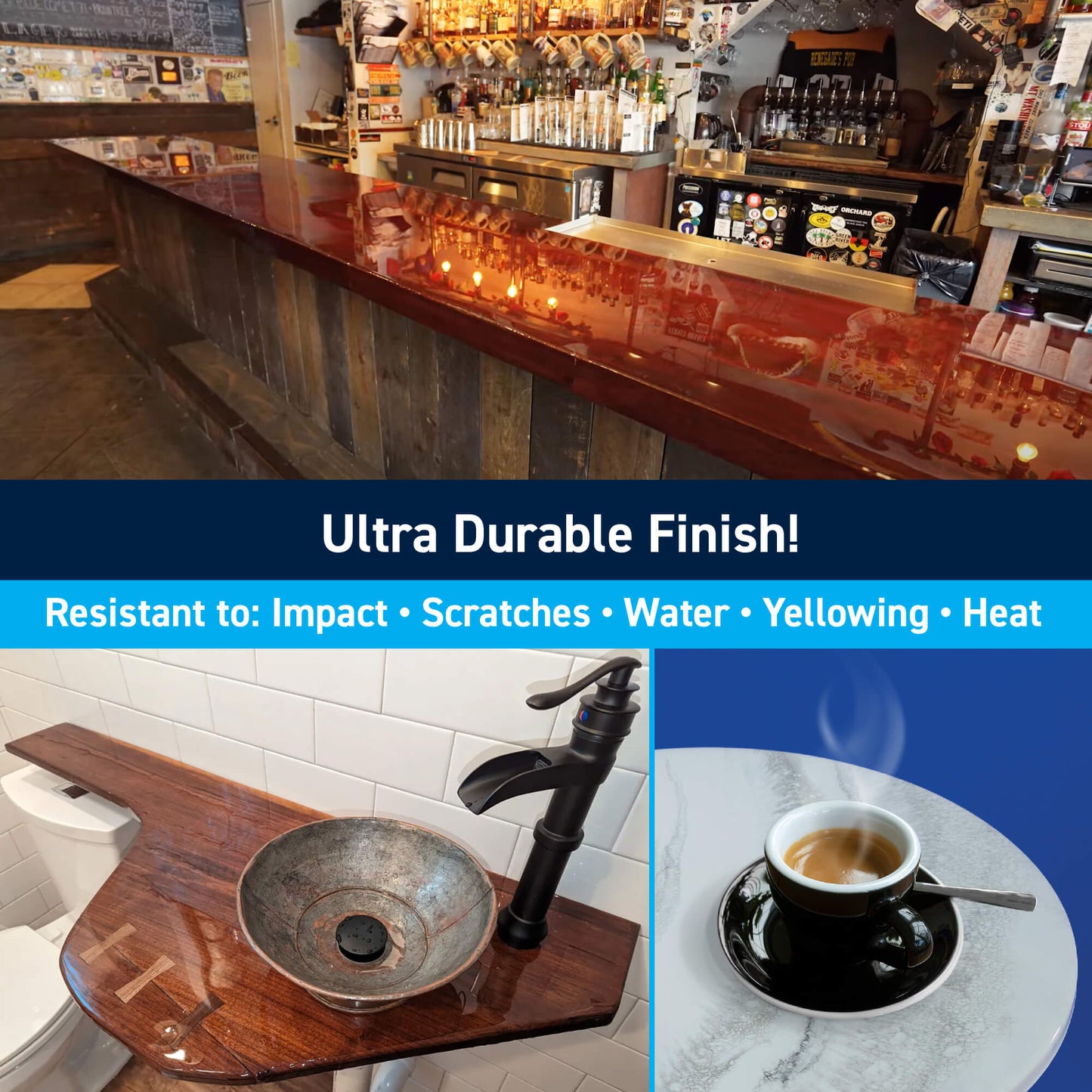 Bar Top Epoxy Resin Features Ultra Durable Finish to Resist Damage and Scratches