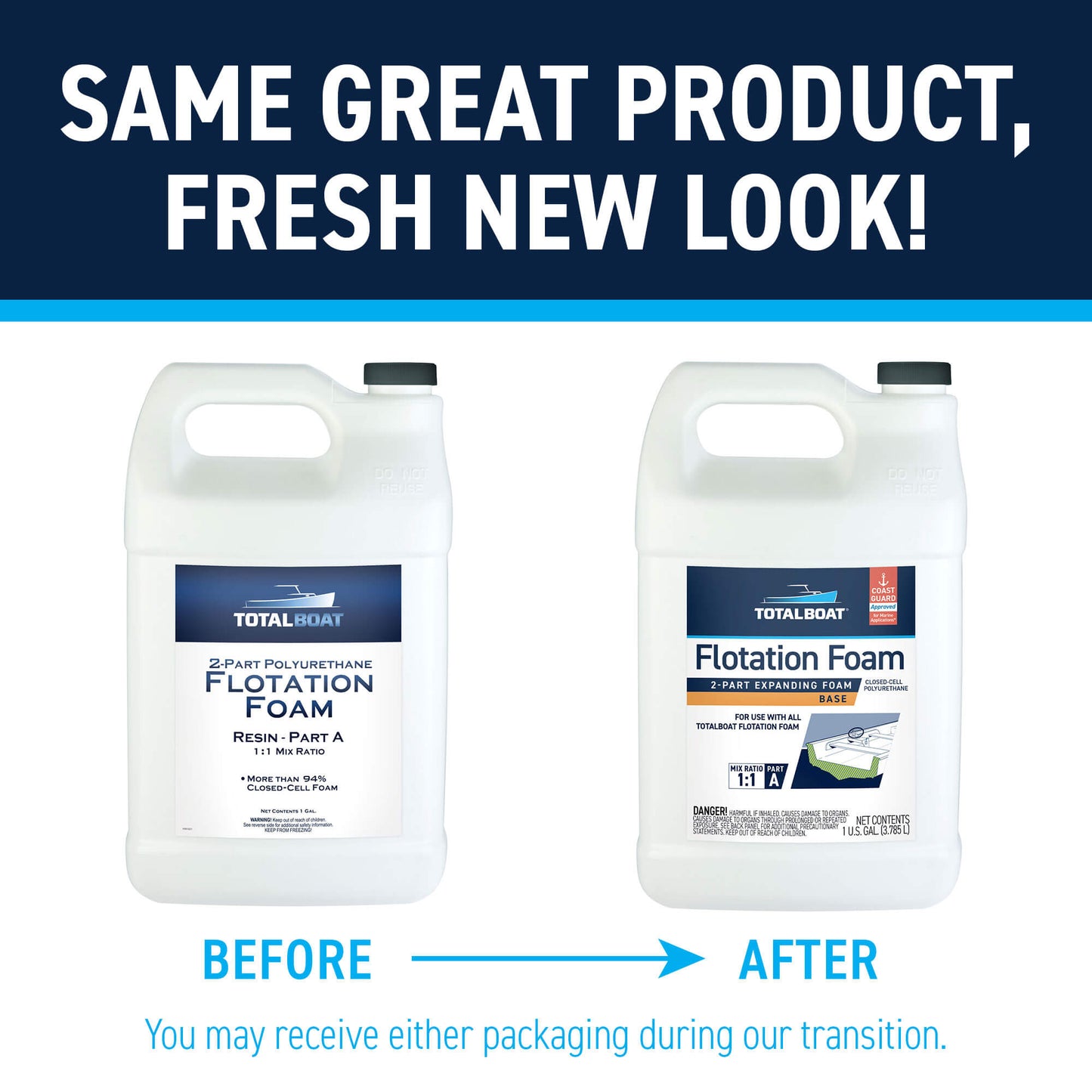 TotalBoat 2-Part Polyurethane Marine Flotation Foam: Same Great Product, Fresh New Look!