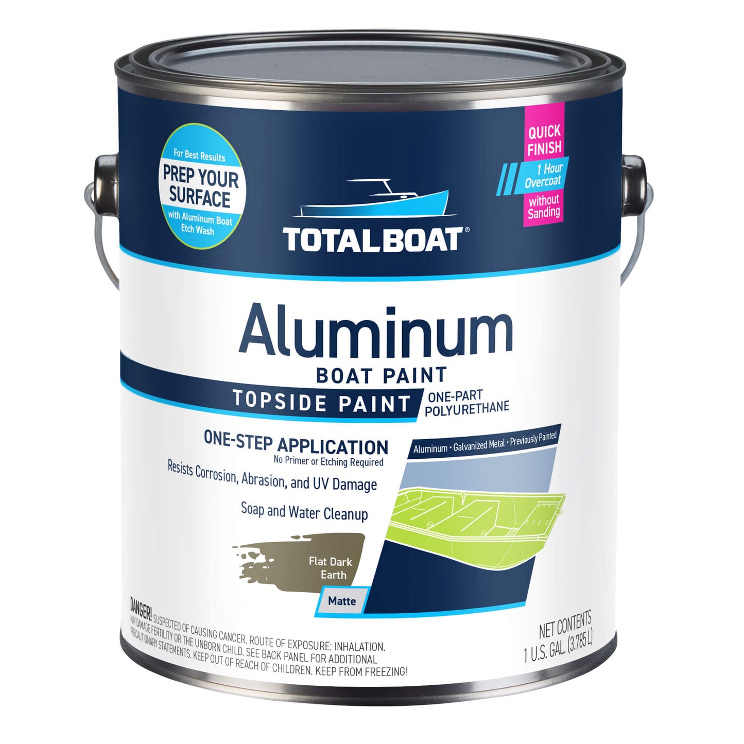 TotalBoat Aluminum Boat Paint Flat Dark Earth Gallon