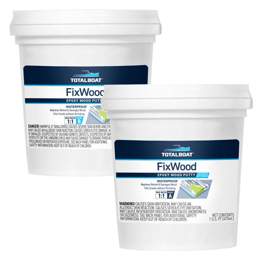 TotalBoat FixWood Wood Repair Epoxy Putty 2 Pint Kit