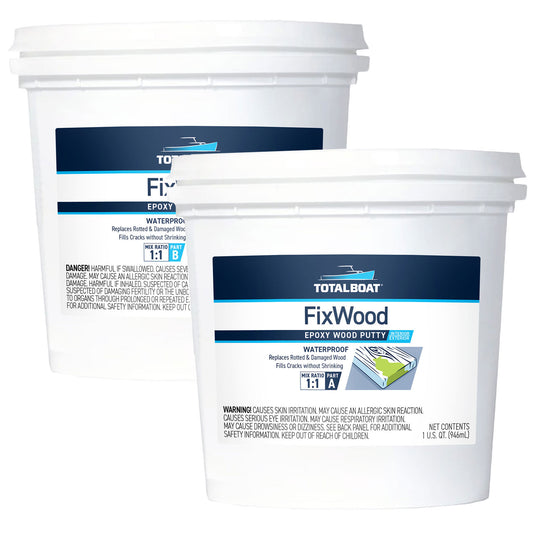 TotalBoat FixWood Wood Repair Epoxy Putty 2 Quart Kit