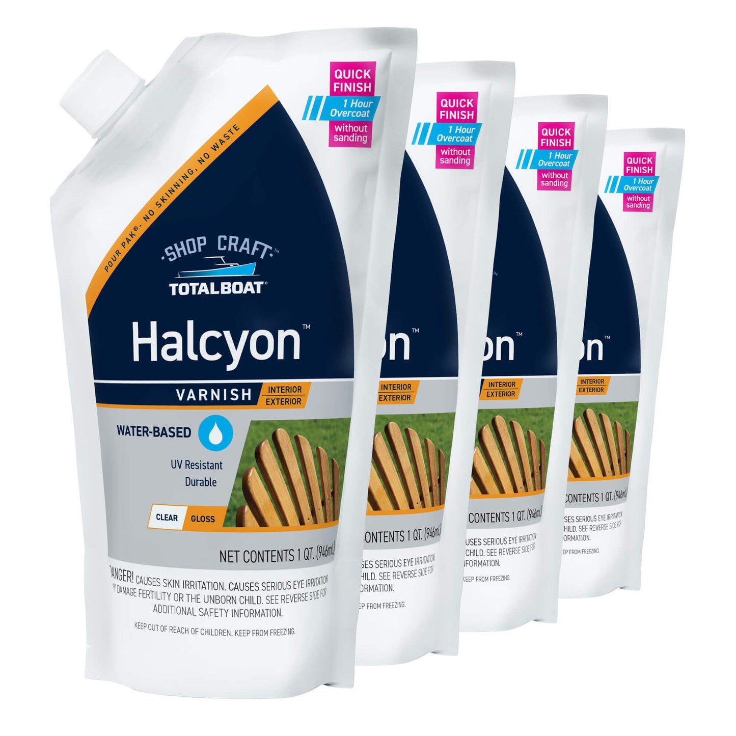 TotalBoat Halcyon Varnish Clear Gloss 4 Quart