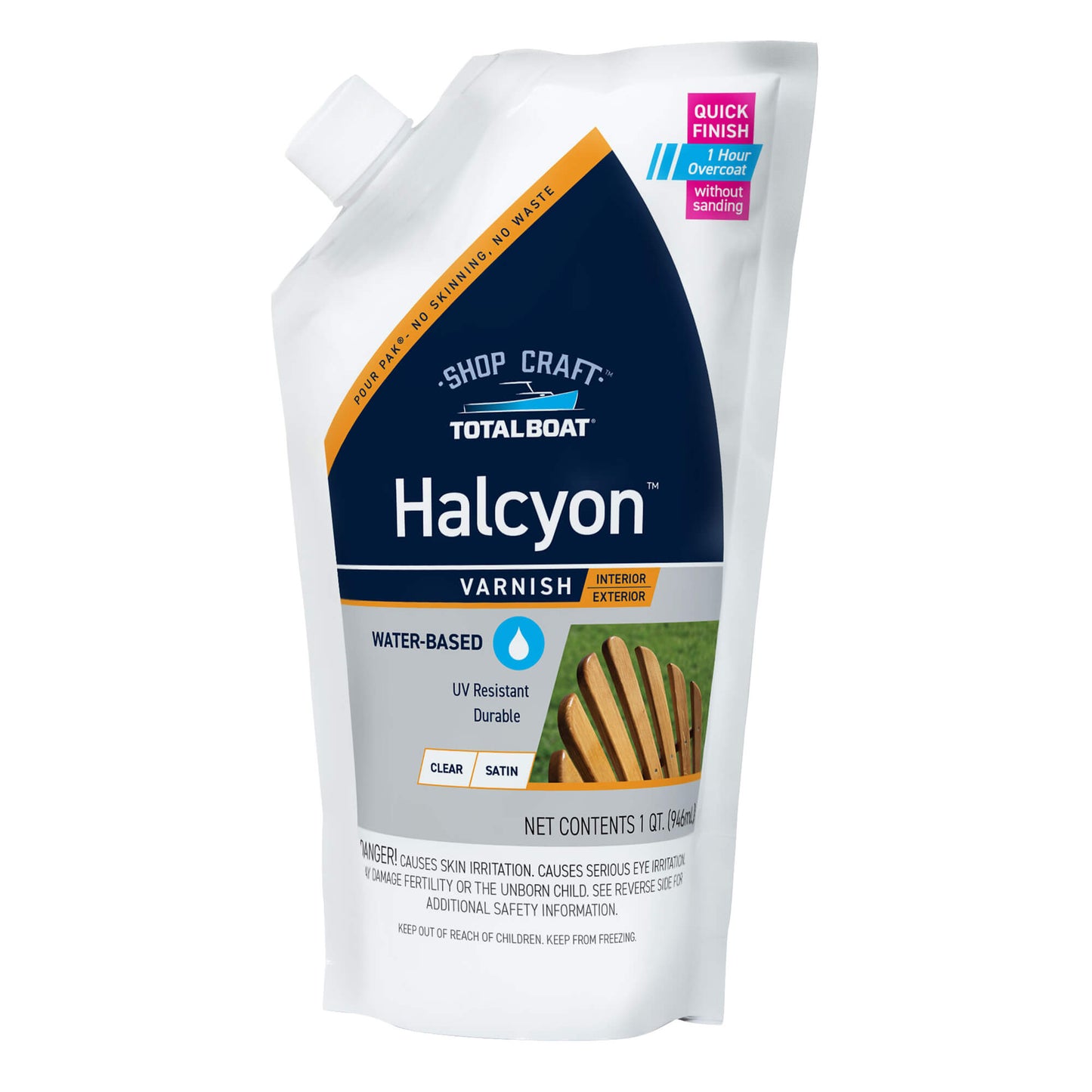 TotalBoat Halcyon Varnish Clear Satin Quart