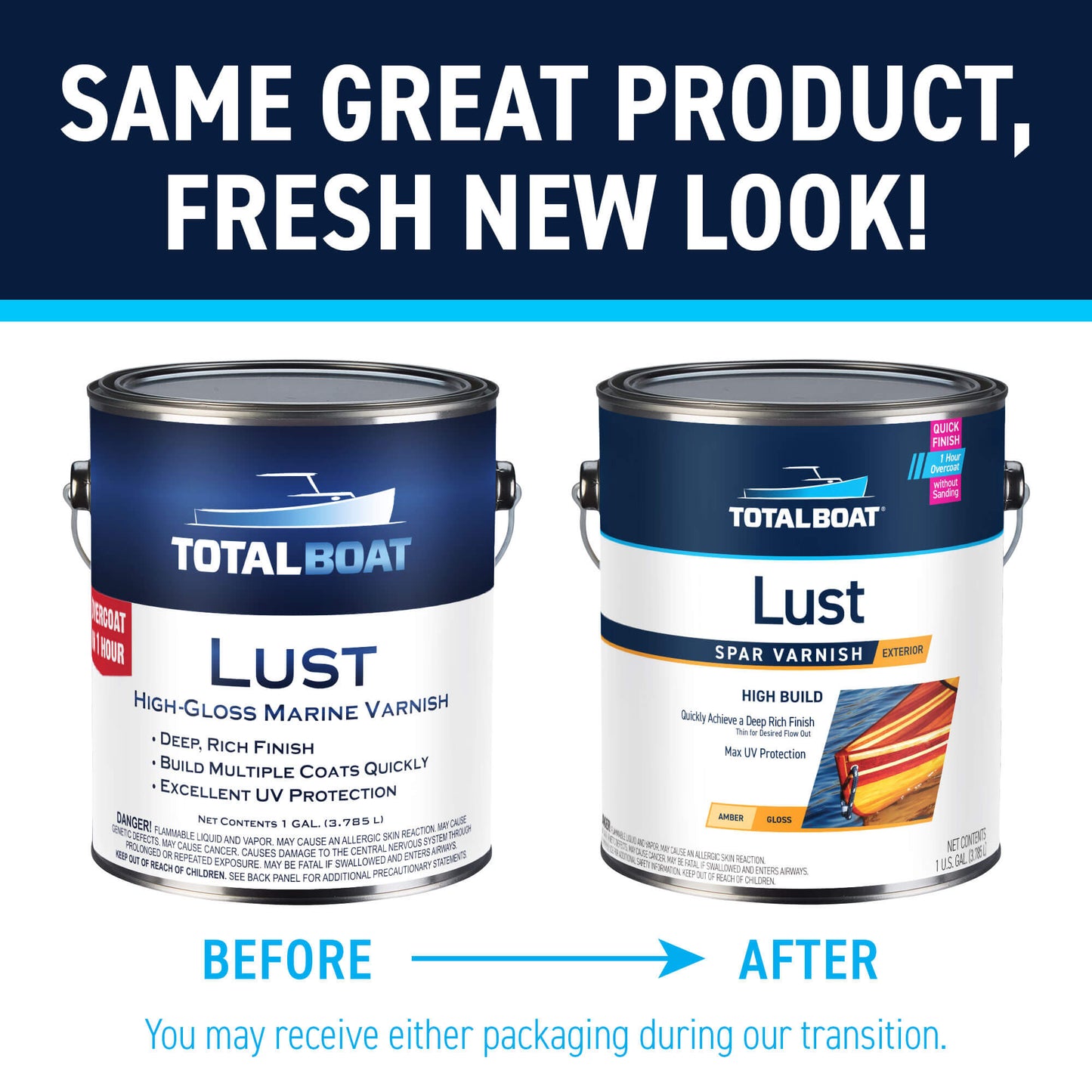 TotalBoat Lust Varnish - Same Great Product, Fresh New Look!