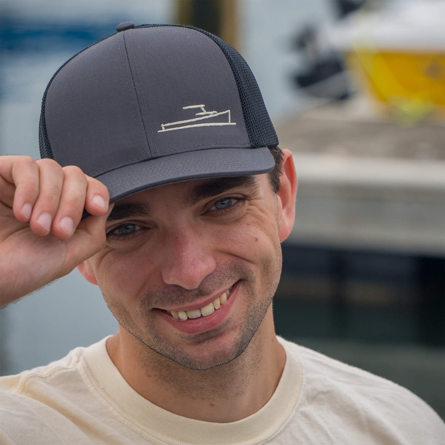 TotalBoat Retro Trucker Hat Worn by Man