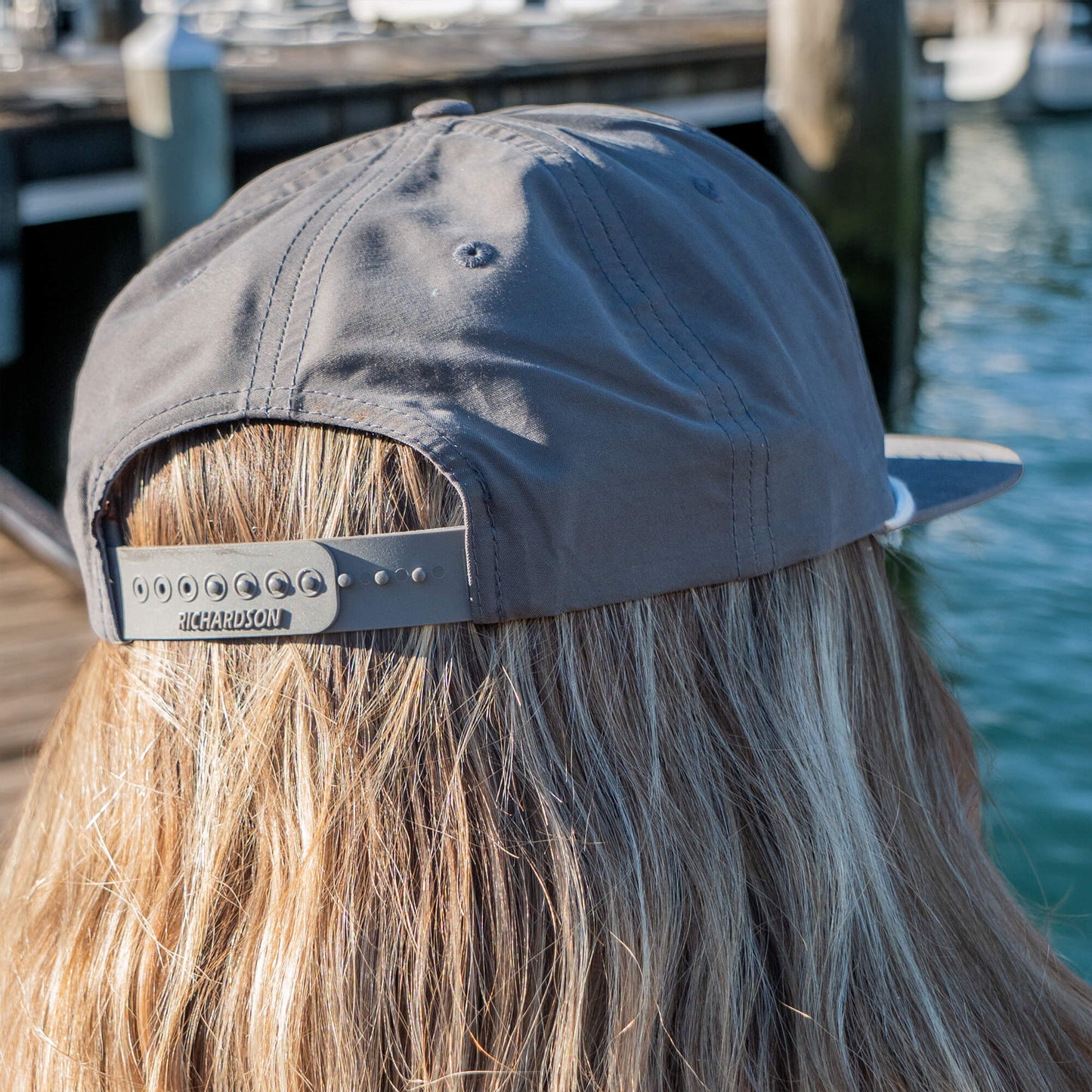 TotalBoat Retro Rope Hat Charcoal Gray back