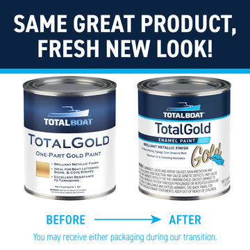 TotalBoat TotalGold Metallic Paint Quart: Same Great Product, Fresh New Look!