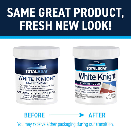 TotalBoat White Knight Fiberglass Stain Remover: Same Great Product, Fresh New Look!